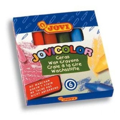 طقم 6 لون شمع ع.كرتون جوفي مدور 12*75مم رقم980/6