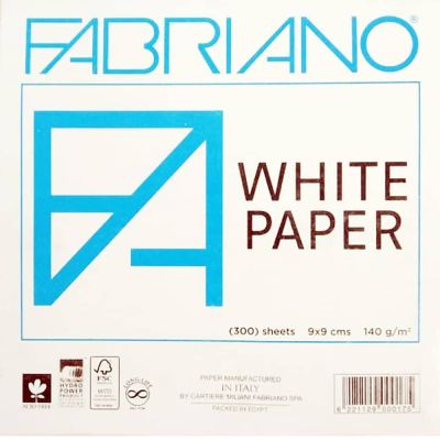 ورق صابونة فبريانو 140 جم ابيض 300 ورقة مقاس 9*9