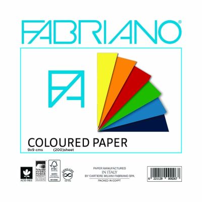 ورق صابونة لاصق فبريانو 180 جم الوان 200 ورقة غلاف مطبوع مقاس 9*9 سم
