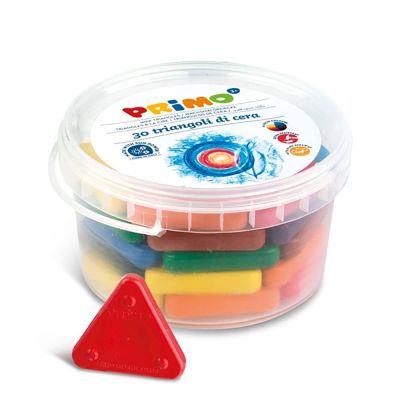 برطمان الوان شمع مثلثة ماجيك علبة بلاستيك 10 لون /30 قطعة رقم 077TRI30