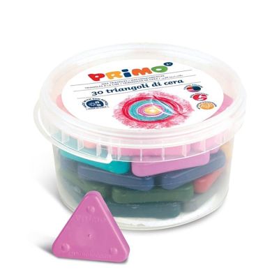 برطمان الوان شمع مثلثة ماجيك باستيل علبة بلاستيك 10 لون /30 قطعة رقم 079 TRI 30 PAST