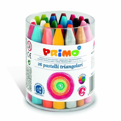 علبة ألوان شمع مثلثة علبة بلاستيك/26 NO: 086PT26B