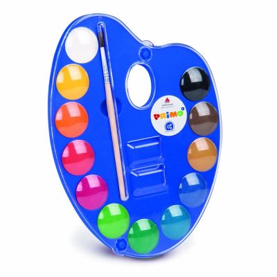 طقم الوان اقراص25م.ع.بلاستيك بالتة12 لون+افرشة101A12TO