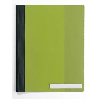 دوسيه بلاستيك شفاف بحديدة + نيم كارت CLEAR VIEW ديورابل اخضر رقم 251005