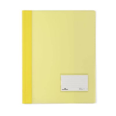 دوسيه بلاستيك معتم بحديدة + نيم كارت DURALEX A4 ديورابل اصفر رقم 268004