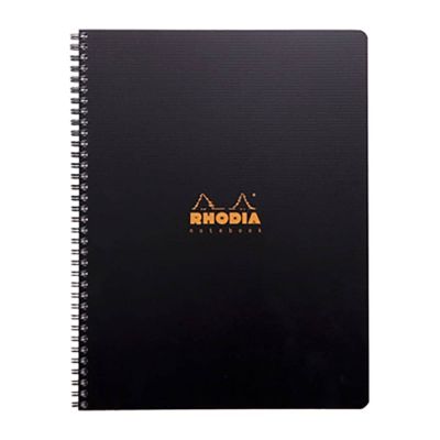 نوت بوك كلاسيك بمسطرة RHODIA سلك مجوز 22.5*29.7 سم 90 جم 80 ورقة اسود رقم 119901C