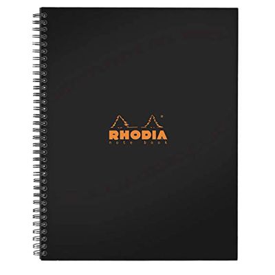 نوت بوك كلاسيك بمسطرة RHODIA سلك مجوز 29.7*22.5 سم 90 جم 80 ورقة اسود رقم 191310C