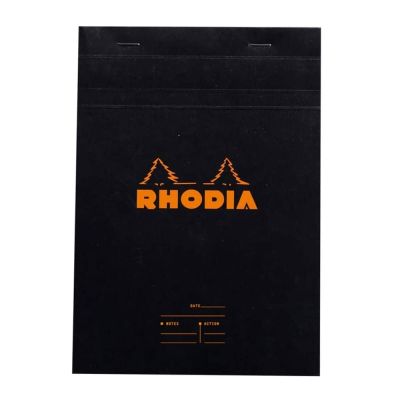 بلوك نوت + باد RHODIA دبوس 8.5*12 سم مقاس 12 80 جم 80 ورقة اسود رقم 126009C
