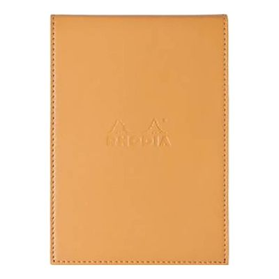 بلوك نوت + باد RHODIA دبوس 10.5*14.8 سم مقاس 13 80 جم 80 ورقة جراب جلد برتقالى رقم 218138C
