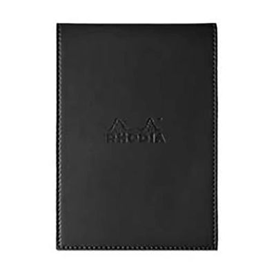 بلوك نوت + باد RHODIA دبوس 10.5*14.8 سم مقاس 13 80 جم 80 ورقة جراب جلد اسود رقم 218139C