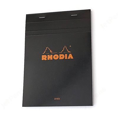بلوك نوت + باد RHODIA دبوس 14.8*21 سم مقاس 16 80 جم 80 ورقة اسود رقم 166009C