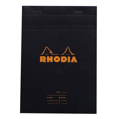 بلوك نوت مسطر RHODIA مقاس 14.8*21 سم 80 ورقة 80 جم اسود رقم 164009C