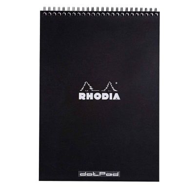 بلوك نوت منقط سلك RHODIA مقاس 21*29.7سم 80 ورقة 80 جم اسود رقم 185039C