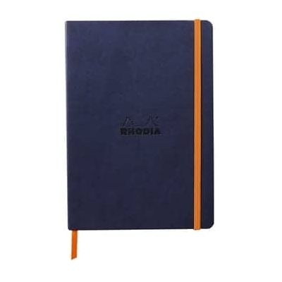 نوت بوك مسطر كعب لصق RHODIA سوفت كفر جلد باستيك 14.8*21 سم 90 جم 80 ورقة رقم 117378C