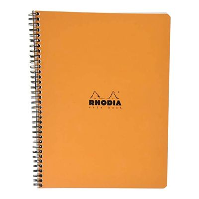 كشكول مربعات RHODIA غلاف كرتون مقاس 22.5*29.7 كعب سلك 80 ورقة 80 جم برتقالى 193008C
