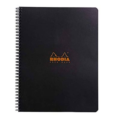 كشكول مربعات RHODIA غلاف كرتون مقاس 22.5*29.7 كعب سلك 80 ورقة 80 جم اسود 193009C