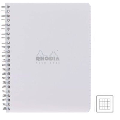 كشكول مربعات RHODIA غلاف كرتون مقاس 16*21 سم كعب سلك 80 ورقة 80جم ابيض 193421C