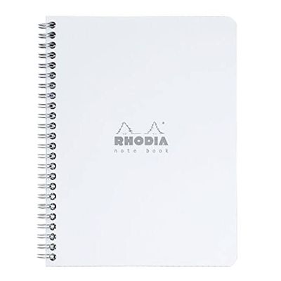 كشكول مسطر RHODIA غلاف كرتون مقاس 16*21 سم كعب سلك 80 ورقة 80جم ابيض 193461C