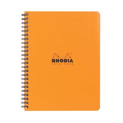 كشكول مسطر RHODIA غلاف كرتون مقاس 16*21 سم كعب سلك 80 ورقة 80جم برتقالى 193468C
