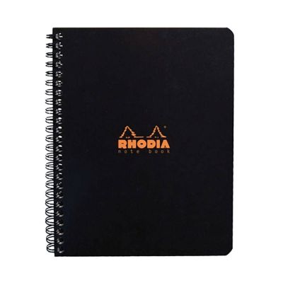 كشكول مسطر RHODIA غلاف كرتون مقاس 16*21سم كعب سلك 80ورقة 80جم اسود 193469C
