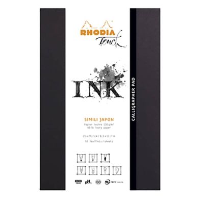 اسكتش رسم RHODIA غلاف كرتون مقاس 21*29.7سم كعب لصق 50 ورقة 130 جم اسود رقم 116123C