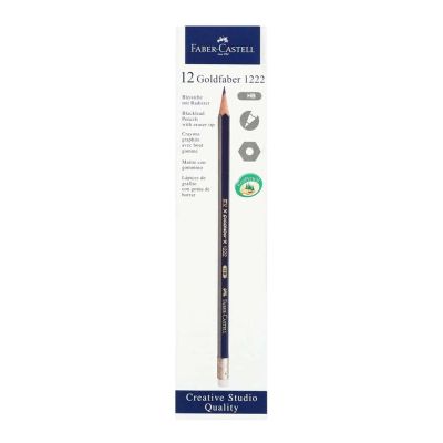 Faber-Castell Goldfaber Graphite Pencil, With Eraser Box Of 12 Hb