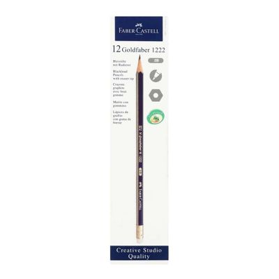 Faber-Castell Goldfaber Graphite Pencil, With Eraser Pack Of 12/2B 1222