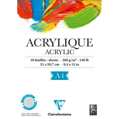 اسكتش رسم اكريلك مقاس 21*29.7سم 360 جم 10 ورقة ابيض 96308 C A4