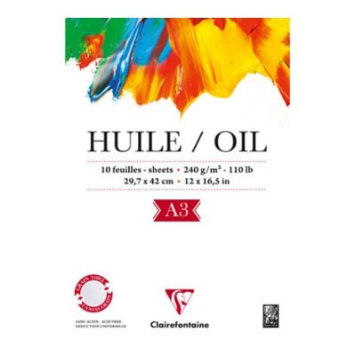 اسكتش رسم للزيت مقاس 29.7*42سم 10 ورقة 240جم ابيض 96316 C A 3