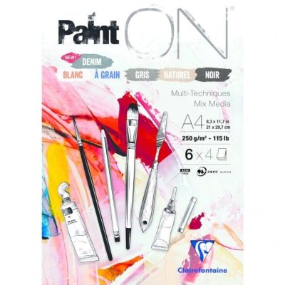 اسكتش رسم متعدد paint on مقاس 21*29.7سم كعب لصق 250جم 24ورقة ملون رقم 975410C