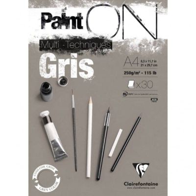 اسكتش رسم متعدد paint on مقاس 21*29.7سم كعب لصق 250جم 30ورقة GREY A4 رقم 975809C