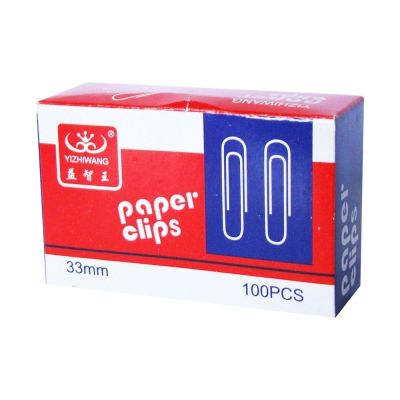 علبة دبوس كلبس ابيض 100 دبوس 33مم YZW-33