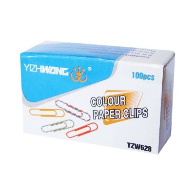 علبة دبوس كلبس ملون 100 دبوس 28 مم YZW 628