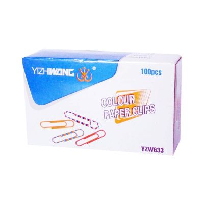 علبة دبوس كلبس ملون 100 دبوس 33مم YZW 633