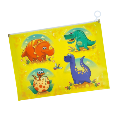 حافظة بسوستة بلاستيك مطبوع شفافة 33*24سم A4 رقم LL-131