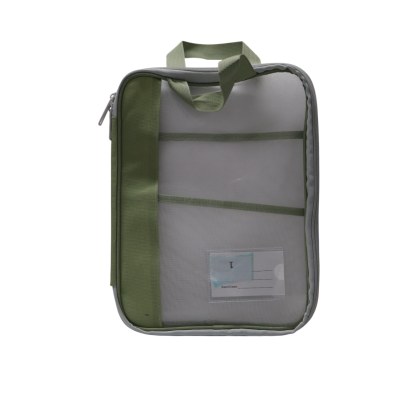 حافظة بسوستة شبك بيد شفافة 2جيب + نيم كارت 25*32سم رقم JFR-8096