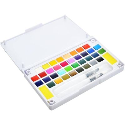 طقم الوان مائية اقراص هاف بان 36لون علبة كرتون + فرشة Keep Smiling رقم B7127-36