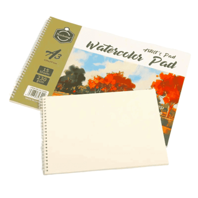 اسكتش رسم للمياه كعب سلك غلاف ورق سوفت كفر 29.7*42سم 15ورقة 300جم Keep Smiling رقم A3-230W