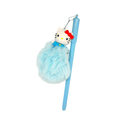 قلم جاف سن ابرة بغطاء بميدالية سيليكون فرو Blue رقم GP-134