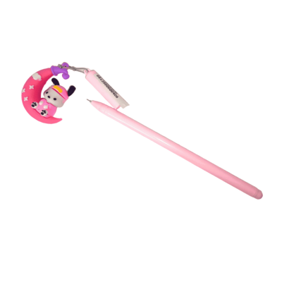 قلم جاف سن ابرة بغطاء جسم بلاستيك الوان بميدالية سيليكون Blue رقم GP-140