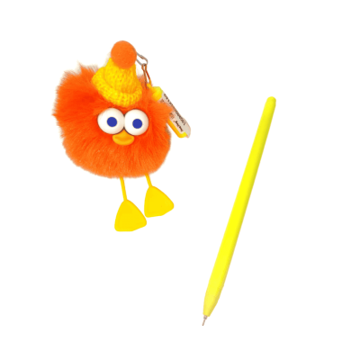 قلم جاف سن ابرة بغطاء حسم بلاستيك الوان بميدالية فرو Blue رقم GP-147