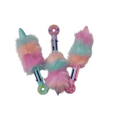 قلم جاف سن بلية 6اكشن الوان جسم فرو رقم QQ-2111