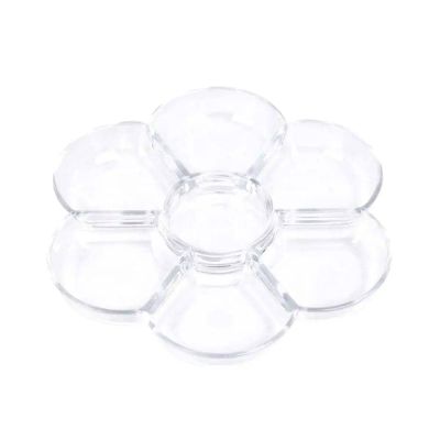 بالتة الوان بلاستيك 7عين شفاف شكل وردة رقم F0149