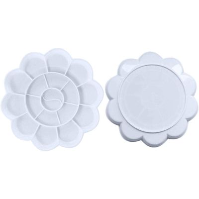 بالتة الوان بلاستيك 10عين ابيض شكل وردة رقم F0067-8.5