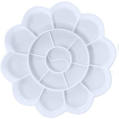 بالتة الوان بلاستيك 18عين ابيض شكل وردة رقم F0067-18.5