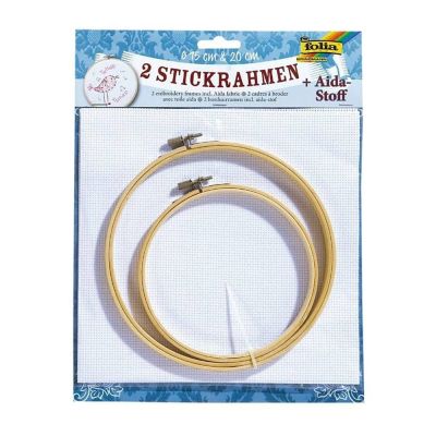 طقم طوق لشد القماش للتطريز 15سم - 20سم /2 رقم 23401