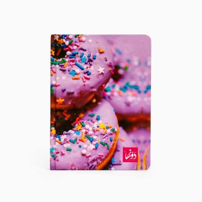 نوت بوك سلك مسطركريمى سوفت كفر 100 ورقة + 2ستيكرز مقاس 15 * 20 سم Donuts