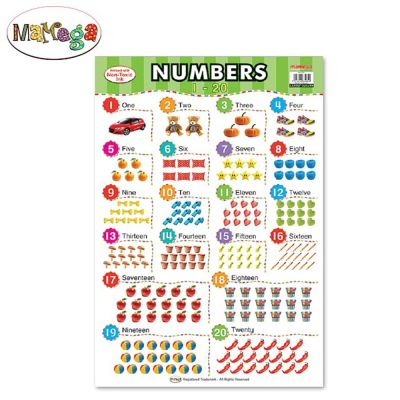 بوستر تعليمى انجليزى مقاس 49.5*74سم 350جم Numbers 1:20 رقم MA1005