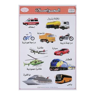بوستر تعليمي عربي مقاس 49.5*74سم 350جم المواصلات رقم MA 1110