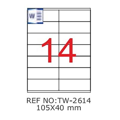 فرخ ورق ليبل A4متعدد 100/14 Tanex فرخ TW-2614